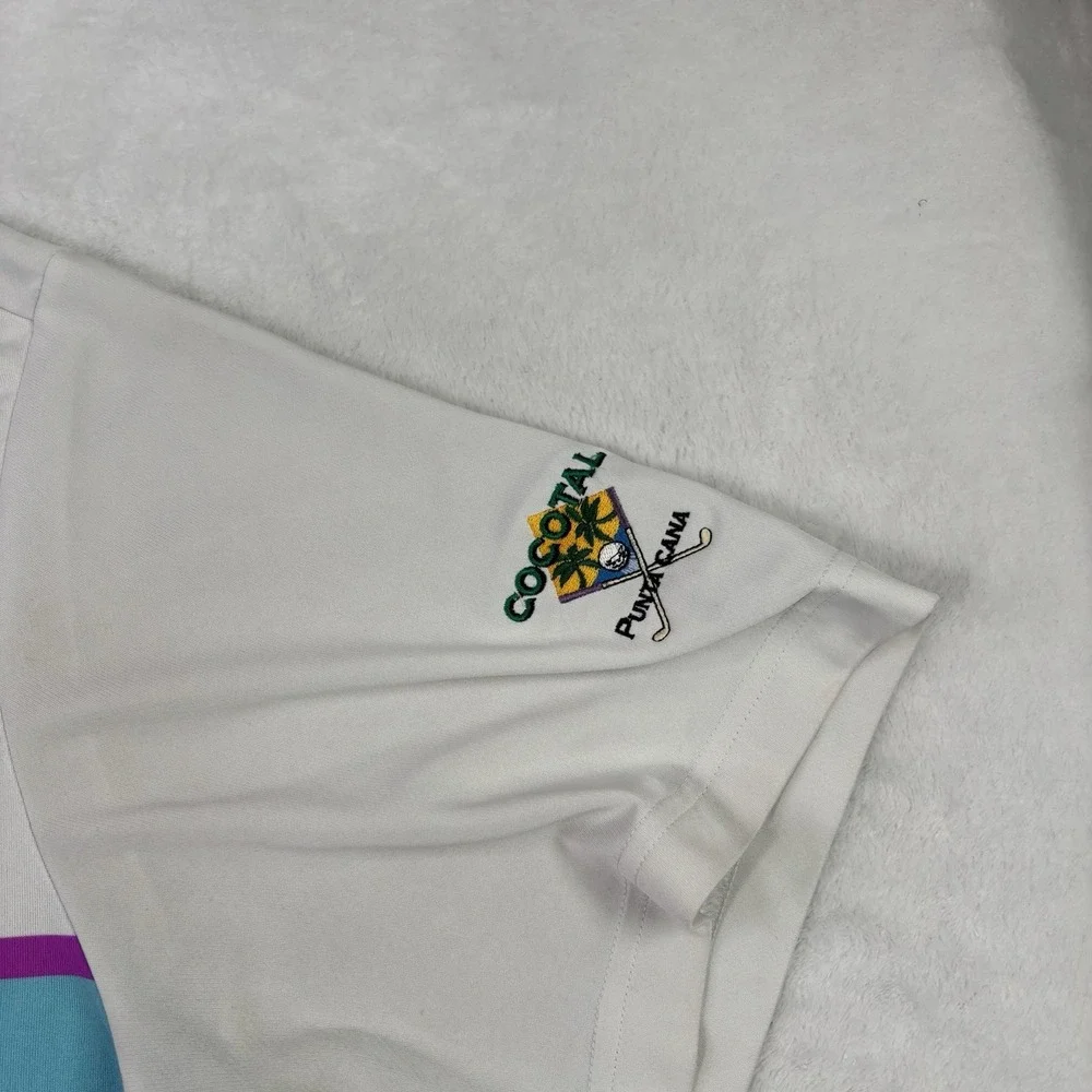 Adidas Cocotal Punta Cana Climacool White Short Sleeve Collared Polo Shirt 2XL
